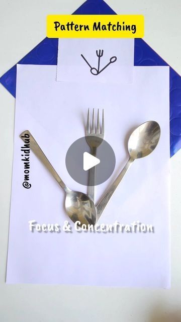 30K views · 1.3K likes | Shruti Jain ➡️ Mom Blogger on Instagram: "Brain Game For Kids 🤩  All you need is:  1. Paper. 2. Spoons. 3. Fork. 4. Marker.  Let the kids copy the pattern displayed in the cards above and enjoy.  Must try it with your kids. Good to build focus and concentration.  Age: 3 years+  ✅️ Follow @momkidhub for more kids activities.  #braingym #braingymforkids #braingymnastics #brainstimulation #brainbooster  #mindpower #kidsactivityideas #preschoolactivities #montessoritoddler #homeschoolingideas #momsaroundtheworld #punemomblogger #patternmatching #lowcostactivities #BrainGymForKids #BrainExercises #LeftAndRightBrain #rightbrain #leftbrain #kidsactivitiesideas #gamesforkids #diyactivities #BrainBoost #braingames #BrainBoosters #momkidhub #FocusBuilding #focusgame #concen Focus Games For Kids, Kids Brain Activities, Brain Game For Kids, Brain Booster Activities For Kids, Brain Activity For Kids, Brain Gym Activities For Kids, Easy Activity For Kids, Focus Activities For Kids, Straw Activities For Kids