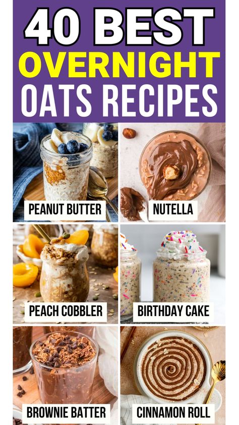 overnight oats Overnight Oats Healthy Low Carb, Recipes For Overnight Oats, Soaked Oats Overnight, Overnight Oats Flavors, Almond Joy Overnight Oats, Pumpkin Spice Banana Bread, Easy Overnight Oatmeal, Best Overnight Oats, Slow Cooker Ham Recipes