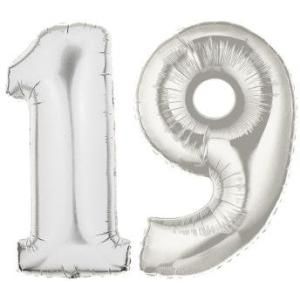 19 Balloons Number, 19 Birthday Ideas For Girls, 19 Balloons, 19th Bday, Balloons Number, Birthday Picnic, Birthday Countdown, Number 19, Silver Birthday