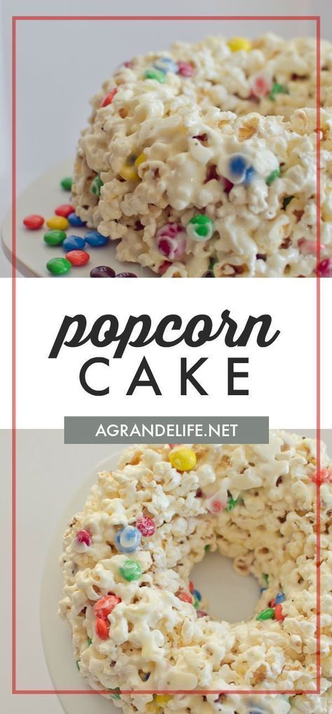 This popcorn cake will take your movie night to the next level! It's a very fun snack to bring along with you to any occasion!   #popcorn #recipe Popcorn Cake Recipe, Popcorn Cake, Best Popcorn, Popcorn Recipes, Angel Food, Clean Eating Snacks, Marshmallows, Recipe Using, No Bake Desserts