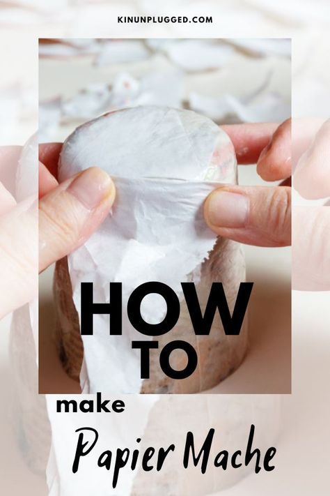 The Easiest Paper Mache recipes for you to try at home - Kin Unplugged Paper Mache Ideas Creative, Paper Mache With Glue, Paper Mache Mix, Paper Mache Recipe, Paper Mache Paste, Paper Mache Head, Papier Mache Doll, Paper Mache Projects, Paper Mache Mask