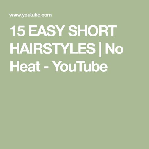 15 EASY SHORT HAIRSTYLES | No Heat - YouTube Hairstyles No Heat, Heatless Waves Overnight, Easy Short Hairstyles, No Heat Waves, Overnight Braids, Hair Growth Vitamins, Scrunched Hair, Everyday Curls, Wavy Hair Overnight