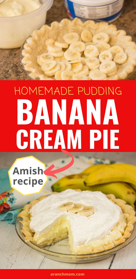 banana cream pie with one slice cut out Banana Cream Pie Filling Recipes, Banana Cream Pie For A Crowd, Amish Banana Cream Pie, Banana Cream Pie Recipe Easy, Home Made Pies Recipes, Banana Cream Pie Recipe From Scratch, Banana Pie Recipe Easy, Cream Pies Recipes, Bannana Cream Pie