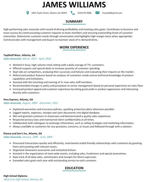 Retail Sales associate Resume Sample High Quality Retail Sales associate Resume Sample 5 Faqs Answered by Of 34 Luxury Retail Sales associate Resume Sample You Must Try Erstaunlich Retail Sales associate Resume Sample Best Store associate Resume Sample Samplebusinessresume Sales associate Level Resume Examples – Free to Try today Sales associate Resume  Example & Full Guide . Check more at https://howtobackup.net/retail-sales-associate-resume-sample/ Sales Associate Resume, Retail Resume Examples, Human Resources Office, Basic Resume Examples, Retail Resume, Sales Resume Examples, Resume Summary Examples, Teaching Resume, College Resume