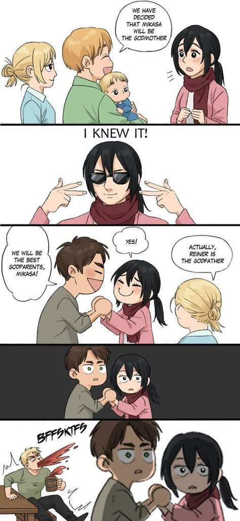 Happy Birthday Grandpa, Aot Funny, Titan Fanart, Aot Memes, Attack On Titan Comic, Eren X Mikasa, Attack On Titan Ships, Attack On Titan Funny, Eren And Mikasa