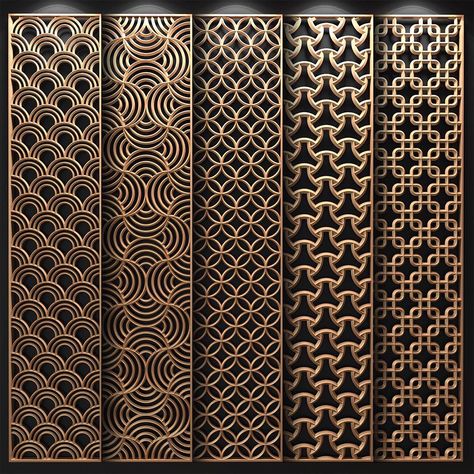 Wall Decor Set Of 3, Laser Cut Panels Interior Design, Wall Gate, Screen Partition, Fence Screen, Jaali Design, Laser Cut Screens, Screen Wall, Laser Cut Panels