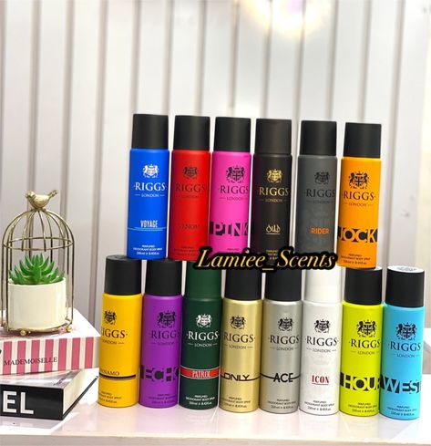 Riggs Body Sprays  | Lamiee Scents  - Catlog Riggs Icon Body Spray, Perfume Quotes, Fragrance Lab, Perfume Body Spray, Perfume Collection Fragrance, Body Sprays, Perfume Brands, Perfume Collection, Body Spray