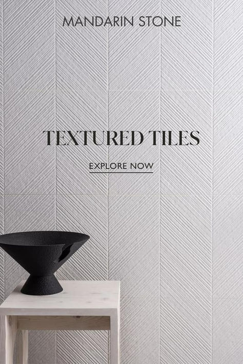 If you're looking for a way to introduce a new and unobtrusive pattern into your interior, then chevron tiles could be the perfect solution. Explore our collection of chevron style tiles online. Tile Pictured: Riga Chevron Décor Ceramic Chevron Tiles, Textured Tiles, Textured Tile, Mandarin Stone, Style Tiles, Chevron Tile, Tile Trends, Feature Walls, Tiles Texture