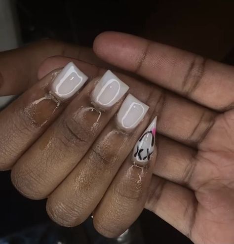 Square Nails With Stiletto Pinky, Braider Nails, Flare Acrylic Nails, Long Coffin Nails, Western Nails, Tapered Square Nails, Acrylic Toe Nails, Pink Ombre Nails, Long Acrylic Nail Designs