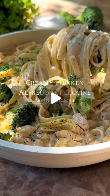 Secrets of Liya on Instagram: "“Dive into a plate of Chicken Alfredo Fettuccine with Broccoli, where every bite is filled with creamy Alfredo sauce, tender chicken, and crisp broccoli. It’s a dish that’s both comforting and delicious, perfect for any pasta lover.”  For the recipe visit “Liya’s cookbook” link in Bio!   #alfredo #alfresco #pasta #pastalover #creamy #creamypasta #italian #whitesaucepasta #explorepage #italianfood #italianpasta #réel #reelsvideo #exploremore #reelsofinstagram #comfortfood #pastarecipe #foodinstagram #foodie #instareels #cheesypasta #creamysauce #foodies #reelsexplore #food #chicken #recipes #broccoli #instafood #instafoodgram" Chicken Broccoli Pasta, Creamy Pasta Dishes, White Sauce Pasta, Dried Parsley, Fettuccine Pasta, Chicken Slices, Chicken Pieces, Broccoli Pasta, Cheesy Pasta