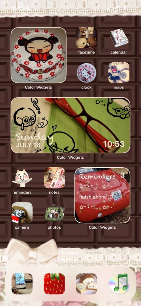 Domo Ios Homescreen, Rilakkuma Ios Homescreen, Rilakkuma Iphone Wallpaper, Heisei Retro Phone Theme, Kawaii Ios Homescreen, Domo Lockscreen, Wallpaper Iphone Cute Brown, Pucca Phone Theme, Ethereal Phone Theme