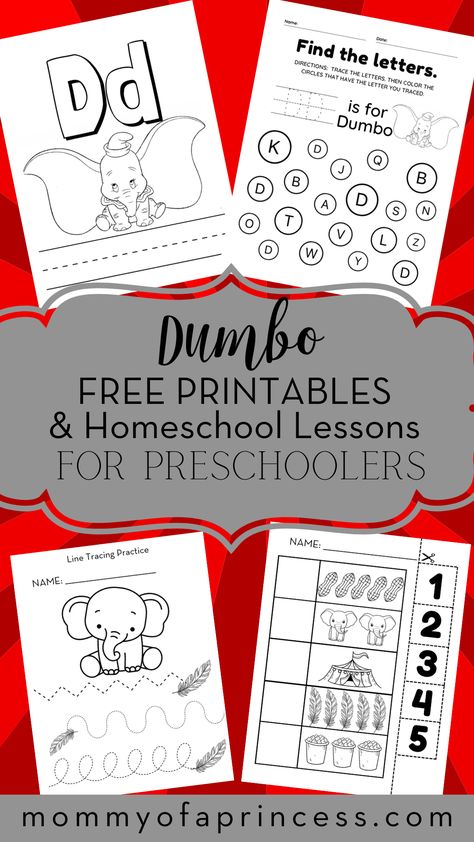 Fun Preschool Disney Activities (D- Dumbo) Disney Craft Activities, Disney Kindergarten Activities, Disney Activities For Preschoolers, Disney Preschool Activities, Disney Lessons, Disney Themed Classroom, Disney Activities, Classroom Planning, Disney Printables