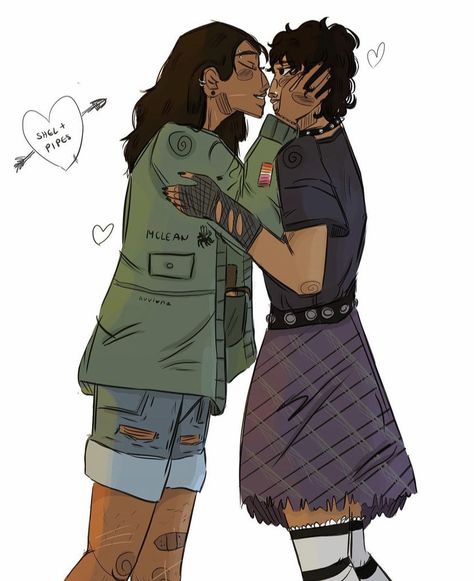 Piper McLean and Shel (Shelper) Piper Mclean And Shel, Alex Fierro, Piper Mclean, Trials Of Apollo, Percy Jackson Characters, Percy Jackson Memes, Kane Chronicles, Percy Jackson Art, Scene Fashion