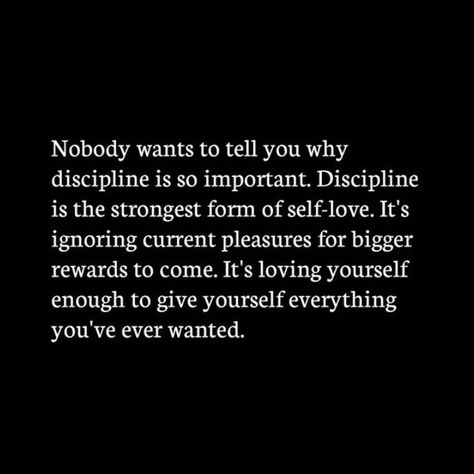 Discipline is the strongest form of self-love without discipline you can't accomplish your goals.❤️ Note To Self Quotes, Self Quotes, Life Motivation, Self Improvement Tips, The Bridge, Empowering Quotes, Note To Self, Fact Quotes, Pretty Quotes