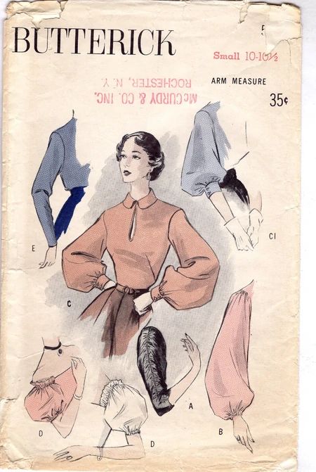 Butterick 5302 B | Vintage Sewing Patterns | Fandom Vogue Vintage Patterns, Sleeves For Dresses, Sew Sleeves, 60s Vintage Fashion, Vintage Clothes Patterns, Vintage Vogue Patterns, Vintage Vogue Sewing Patterns, Sketch Fashion, Retro Sewing Patterns