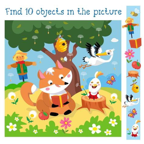 Dandelion Vector, Hidden Picture Games, Spy Games For Kids, Hidden Object Puzzles, Preschool Creative Art, Find The Hidden Objects, Educational Activities For Preschoolers, English Stories For Kids, Hidden Object Games