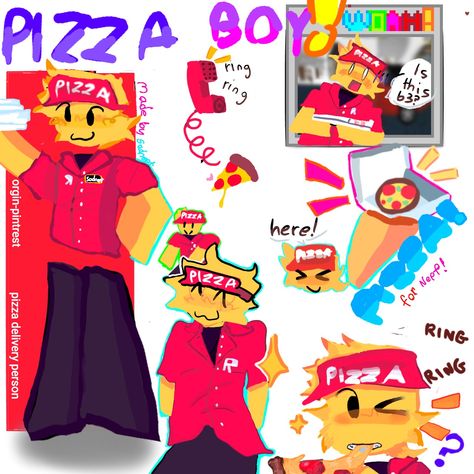 Work At A Pizza Place Roblox Fanart, Elliot Work At A Pizza Place, Work At A Pizza Place Fanart, Roblox Pizza, Work At A Pizza Place, Roblox Drawing, Roblox Story, Pizza Guy, Pizza Boy