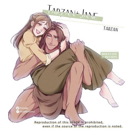 mizalaxxinst Tarzan Disney, Disney Princess Anime, Princesas Disney Anime, Disney Au, Tarzan And Jane, Disney Character Art, Animation Disney, Cartoon As Anime, Disney Artwork