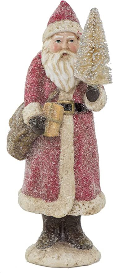 Amazon.com: RAZ Imports Glittered Resin Santa Figure (Red) : Home & Kitchen French Country Christmas, Santa Claus Figure, Bethany Lowe Designs, Reindeer Figurine, Raz Imports, White Figures, Bottle Brush Tree, Brush Tree, Santa Decorations