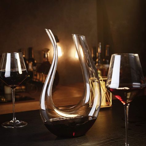 THE PERFECT GIFT - Whether you are shopping for Christmas, Birthday, Father’s Day, Wedding, or any other special occasion, the Amisglass decanter makes the perfect gift! Your wine-loving gift recipient will know that aeration and oxygenation are an important part of experiencing the full flavors and aromas in a wine. By gifting our red wine carafes, you just helped to make their bottle of wine that much more enjoyable. Wine Aerator, Wine Carafe, Wine Gift, Glass Decanter, Wine Accessories, Wine Decanter, Unique Charms, Shape Design, Hand Blown