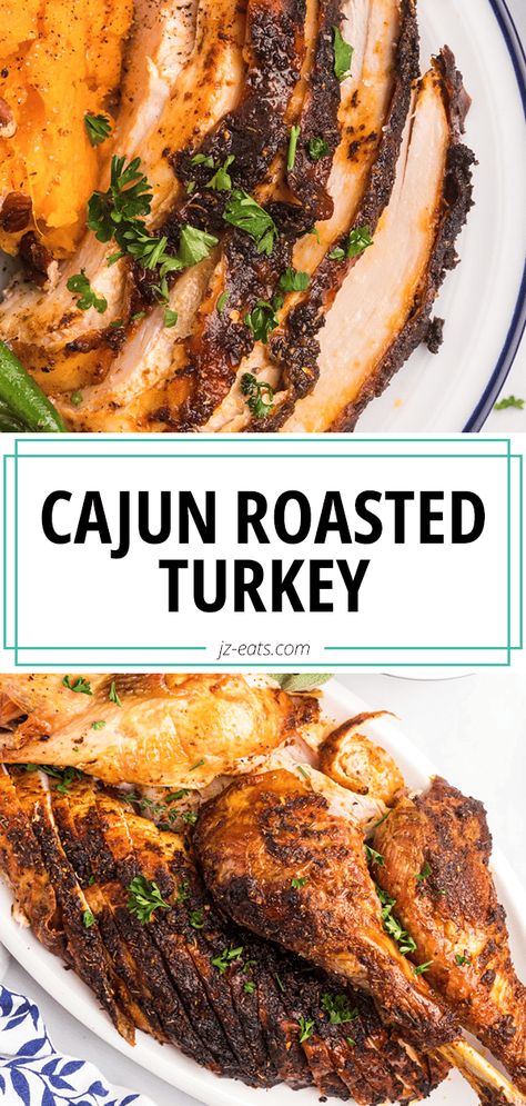 Roasted Cajun Turkey Cajun Whole Turkey, 22 Lb Turkey In Oven, Juicy Whole Turkey Recipes, Cajun Turkey Breast Recipes Oven, Roasted Cajun Turkey, Turkey Recipes Cajun, Turkey Recipes In Roaster Ovens, Moist Oven Roasted Turkey, Juicy Cajun Turkey