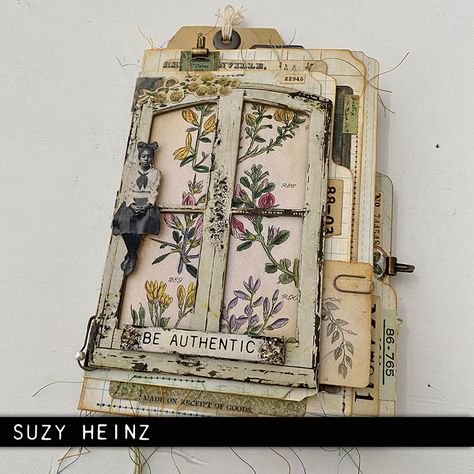 Suzy Heinz, Tim Holtz Mixed Media, Botanical Journal, Glue Books, Tim Holtz Mini, Handmade Journals Diy, Scrapbook Journaling, Tim Holtz Crafts, Small Journal