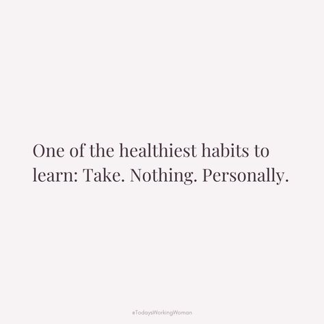 Understanding that others' actions and words are a reflection of themselves, not you, is key to inner peace. Taking nothing personally is a healthy habit that can lead to better mental health and relationships.  #selflove #motivation #mindset #confidence #successful #womenempowerment #womensupportingwomen Take Nothing Personally, Not Take Things Personally, Selflove Motivation, Better Mental Health, Women Supporting Women, Inner Peace, Healthy Habits, Women Empowerment, Self Love