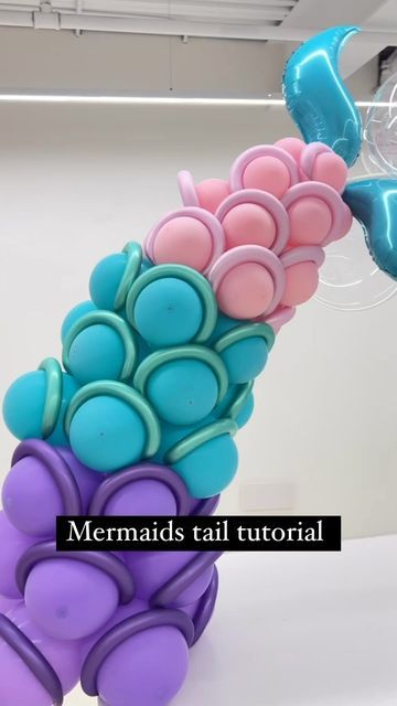 Mermaid Balloon Wall, Mermaid Balloon Column, Mermaid Tail Balloon Garland, Balloon Mermaid Tail, Seahorse Balloon, Mermaid Tail Balloon, Mermaid Balloons, Balloon Template, Custom Balloons