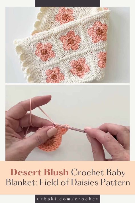 Crochet flower blanket