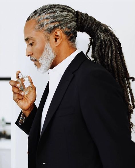 Gray Dreads, Dreadlocks Styles For Men, Mens Dreadlock Styles, Dyed Dreads, Mens Twists Hairstyles, Dreadlocks Styles, Dreadlocks Men, Men With Grey Hair, Dreadlock Hairstyles For Men