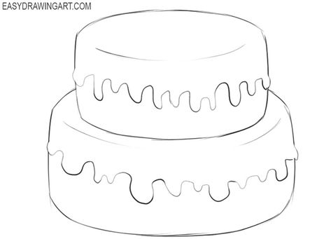 How to Draw a Cake Cute Cake Art Drawing, Cake Base Drawing, Cake Pictures Drawing, Cake Pencil Drawing, Drawing Cake Ideas, How To Draw A Birthday Cake, Cupcake Art Drawing, Bday Cake Drawing, Cake Drawing Reference