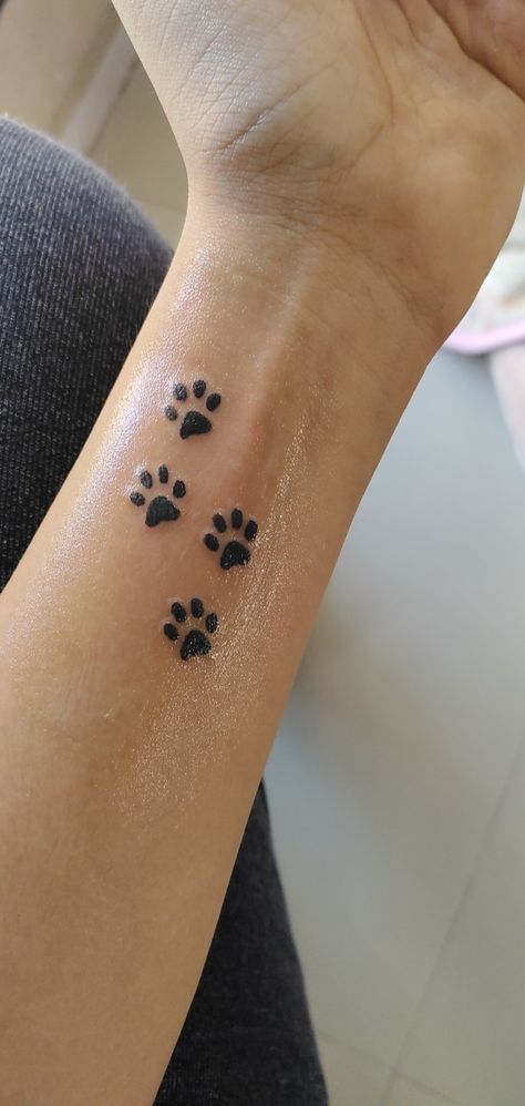 Cat Paws Tattoo Ideas, Paw Print Tattoo Flowers, Panther Paw Tattoo, Kitty Paws Tattoo, Tattoo Ideas Dog Paw, Paws Tattoo Ideas, Dog Mom Tattoo Ideas, Pawprint Tattoo Cat, Paw Print Tattoo Cat