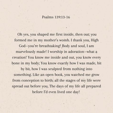 If you're one who deals with some insecurity, you need to see yourself how God sees you. Those insecurities are whispers of lies from the devil. God has made you in His own image and I don't know about you but my God isn't in any way ugly and you're HIS CHILD.🥰🥰 #christiancontent #christian #jesuslovesyou #psalms #bible #bibleverse #faith #godfidence #trustgodbro #believe #prayer #fyp #explore #godisgood Scripture For Insecurity, I Feel Ugly, Christian Whispers, Bulletin Journal, Feeling Ugly, Bulletin Journal Ideas, Bible Study Lessons, Biblical Inspiration, Bible Notes