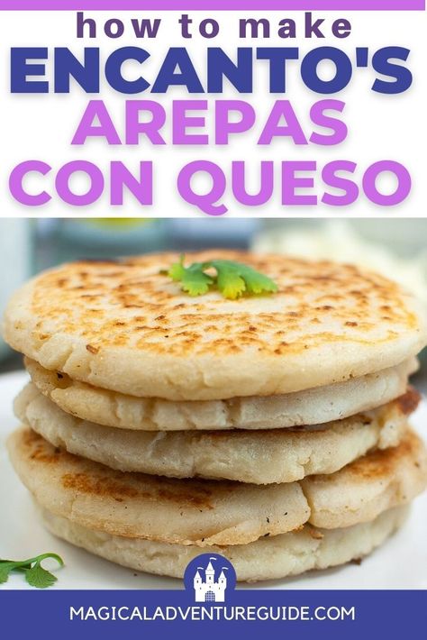 If you've watched Disney's Encanto, you'll know that Mirabel's mother, Julieta, can heal anyone with her arepas con queso! Learn how to make this traditional Colombian fare--perfect for an Encanto watch party or birthday party! Encanto Crafts For Kids, Encanto Birthday Party Food, Arepas Con Queso Recipe, Encanto Crafts, Encanto Food, Encanto Birthday Party Ideas, Encanto Theme, Cheese Dough, Arepas Recipe