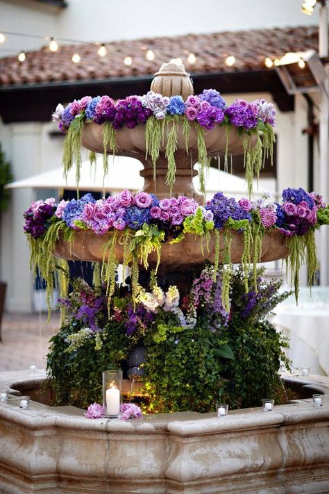 Bird Fountain, Wedding Decor Inspiration, Bouquet Arrangements, Love Garden, Ceremony Flowers, Yard Decor, Dream Garden, Botanical Gardens, Event Decor