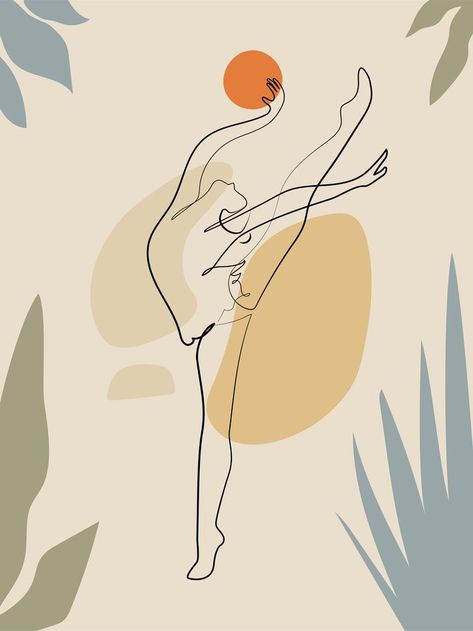 Buy the illustration with Rhythmic Gymnast on Redbubble. Worldwide shipping, available on many products. Gymnastics Illustration, Gymnastics Wallpaper, Rhythmic Gymnast, Rhythmic Gymnastics Training, Line Art Style, Gymnastics Training, Rhythmic Gymnastics, Minimalist Art, Gymnastics