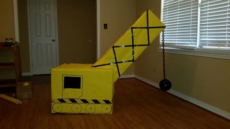 Diy Crane Construction, Excavator Party, Handyman Birthday, Cardboard Box Car, Team Decor, Crane Construction, Large Cardboard Boxes, Construction Crane, Construction Theme Birthday Party