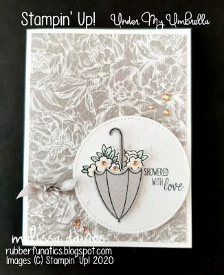 Stampin Up Under My Umbrella Cards, Stampin Up Shower Cards, Su Under My Umbrella Cards, Under My Umbrella Stampin Up Cards, Stampin Up Wedding Shower Card Ideas, Handmade Wedding Shower Cards, Bridal Shower Cards Stampin Up Simple, Bridal Cards Handmade, Su Bridal Shower Cards