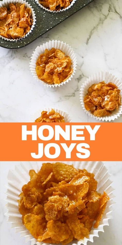 Honey Crackles Recipe, Honey Joy Slice, Honey Cornflakes Recipe, Healthy Cornflake Recipes, Recipes With Cornflakes Cereal, Cornflake Recipes Healthy, Recipes Using Cornflakes, Desserts Using Honey, Honey Snacks Easy