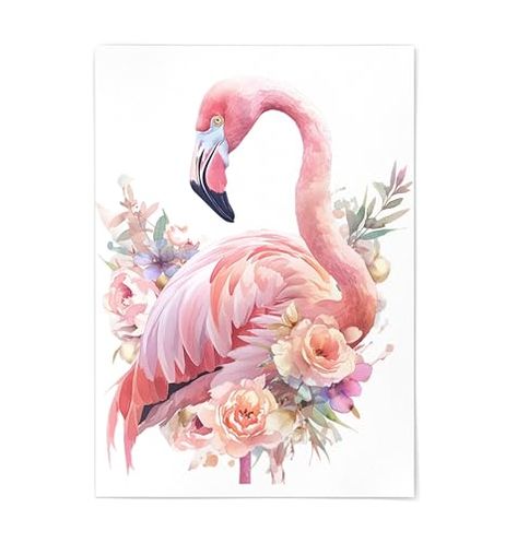 Pink Flamingo Print - Flamingo Wall Decor - Flamingo Print Poster Unframed - Watercolor Flamingo Print - Flamingo Painting - Flamingo Artwork Illustration (5x7) Flamingos Art Illustration, Painting Flamingo, Flamingo Artwork, Kids Bedroom Wall Decor, Farm Animals Decor, Watercolor Flamingo, Crown Illustration, Flamingo Photo, Pink Artwork