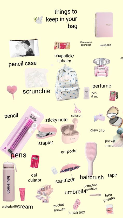 #bag #pencilcase #notebook #scrunchie #pencil #cream What To Have In Your Pencil Case, Pencil Case Essentials List, Pencil Case Ideas, Pencil Case Essential, School Pencil Case, Essentials List, School Things, Bag Essentials, Essential Bag