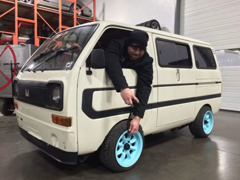 BaT Success Story: Mitsubishi Mini Cab Kei Van Transformed Into Half-Pint Renndienst Runner | Bring a Trailer Kei Van, Badass Jeep, Suzuki Carry, Suzuki Wagon R, Kei Car, Mini Camper, Van Car, Mini Bus, Half Pint