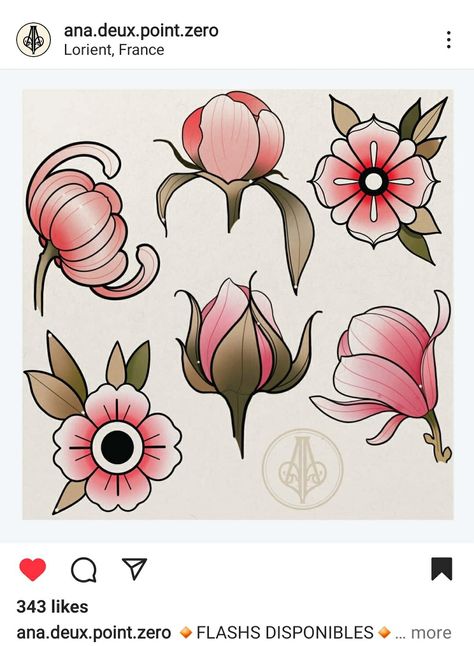 Flower Patch Tattoo, Neo Traditional Flowers, Barbershop Inspiration, Neo Traditional Rose, Pink Cutouts, Neo Traditional Art, Unique Wrist Tattoos, Wrist Tattoo Designs, Traditional Tattoo Flowers