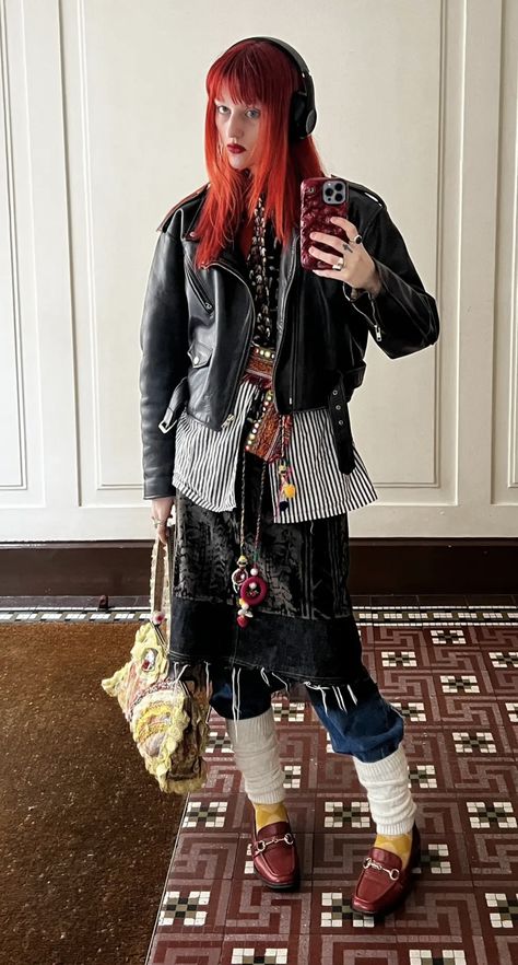 Weird Fashion Photoshoot, Maximalistic Fashion, Ska Outfits, Punk Winter Outfits, Mad Hatter Fashion, Weird Fashion Outfits, Maximalism Outfit, Maximalism Fashion, Maximalist Outfit