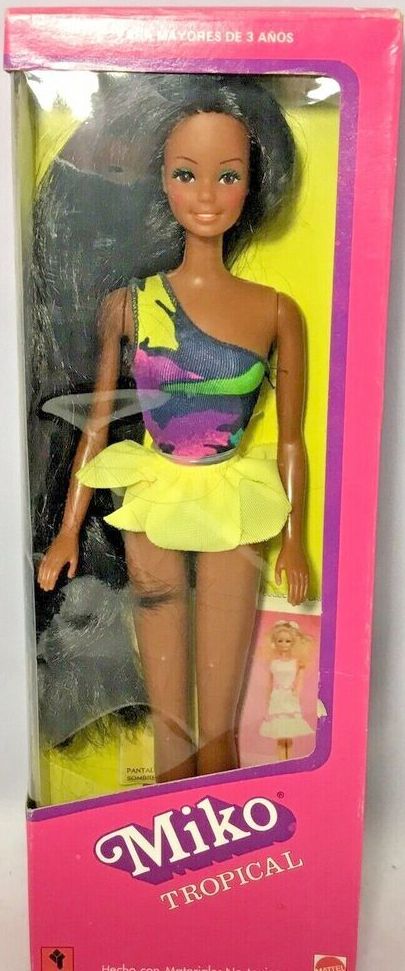 Tropical Miko Doll 1986, Venezuela release made by Rotoplast (Photo courtesy of Google Search) Tropical Barbie, Mod Barbie, Disney Dolls, Dee Dee, Barbie Friends, Swimwear Collection, South America, Fashion Dolls, Barbie Dolls