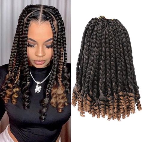 PRICES MAY VARY. ✔️Package Includes:6 Packs Short Bob Box Braid Crochet Hair with Curly End + 1 Crochet Needle + 2 Hair Clips + 10 Hair Rings，2021 New Fashion Crochet Box Braids Curly Ends Short Bob Box Braid Crochet Hair with Curly End for Black Women,You should have. ✔️Colors & Weight:5 Colors are Avaliable-1B#,T1B/27#,T1B/30#,T1B/BUG#,27#,6 Packs Boho Box Braids Crochet Hair Short Crochet Box Braids 10 inch,75g/Pack,15 Roots/Pack,6 Packs/Set,Usually to Most Lady, 6 Packs Can Full a Head, It D Short Crochet Braids, Kids Box Braids, Short Crochet, Synthetic Braiding Hair, Crochet Box Braids, Crochet Hair Extensions, Short Box Braids, Crochet Box, Bob Braids