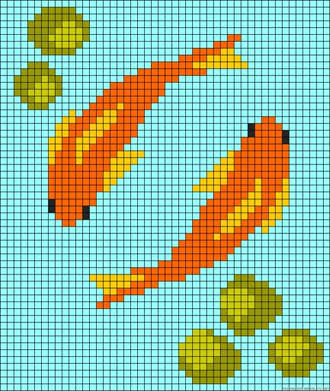 Koi Fish Crochet Tapestry, Koi Fish Pixel Art Grid, Koi Alpha Pattern, Knit Fish Pattern, Fish Grid Pattern, Koi Fish Alpha Pattern, Koi Fish Pixel Art, Fish Alpha Pattern, Koi Fish Cross Stitch