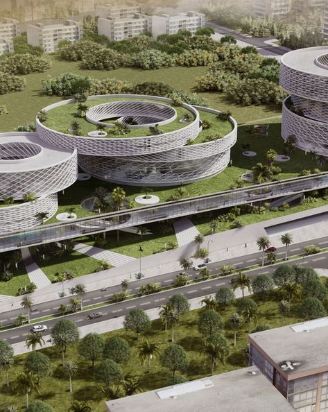 pars medical and health complex Medical Complex Architecture, University Campus Architecture, Wave Architecture, Complex Architecture, Auditorium Architecture, Hospital Design Architecture, Curve Building, Conceptual Model Architecture, Circular Buildings