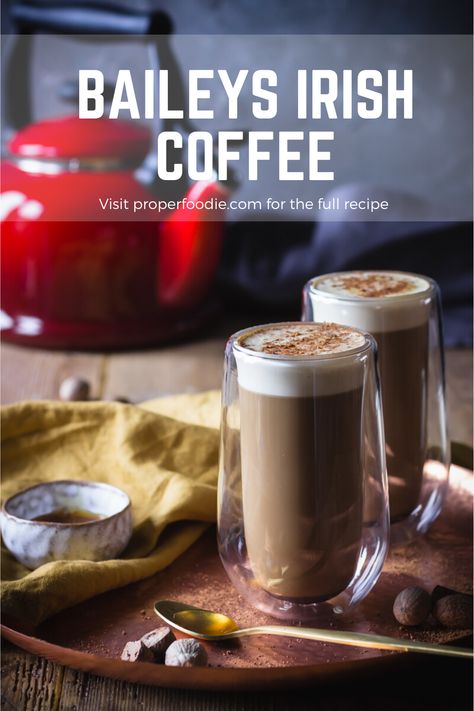 How To Make Baileys Coffee, Baileys Irish Coffee, Hot Baileys Drink Recipes, Coffee With Baileys Recipe, Irish Cream Coffee Recipe, Baileys Coffee Drinks, Irish Coffee Recipe Baileys, Baileys Coffee Recipes, Coffee With Baileys Irish Cream