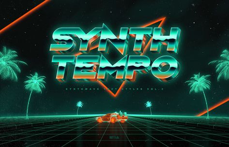 80`s Retro Text Effects vol.3 Synthwave Retrowave on Behance Pixel Font, Retro Text, Vaporwave Art, Free Download Photoshop, Background Hd Wallpaper, Logo Project, Space Poster, Japanese Graphic Design, Retro Waves